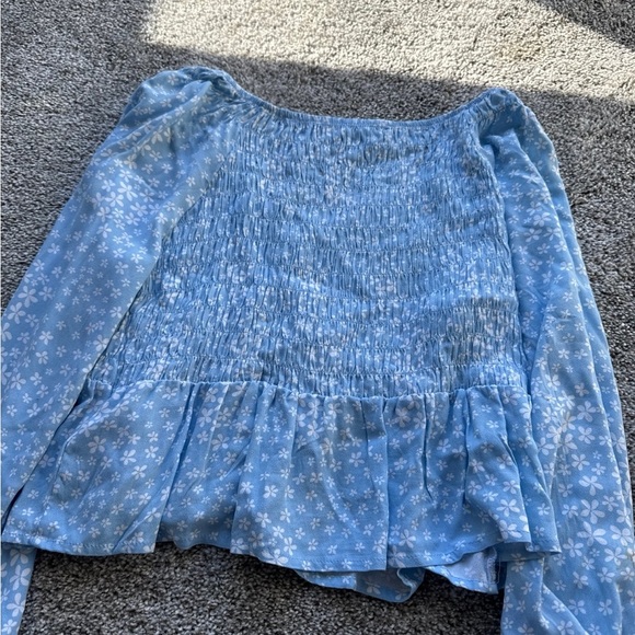 Pacsun Light Blue Floral Blouse - Picture 5 of 9